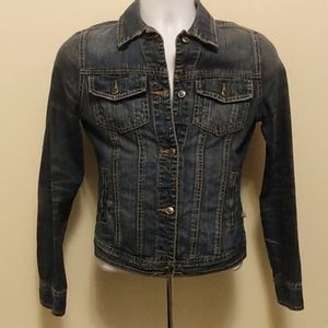 Vintage Women's Duck Head Denim Button Up Long Sleeve Denim Jacket - Size Small